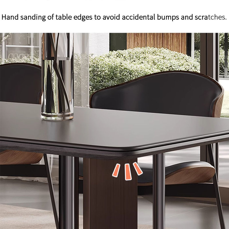 European simple light luxury dining table set, 29.5" H x 63" L x 33.4" W
