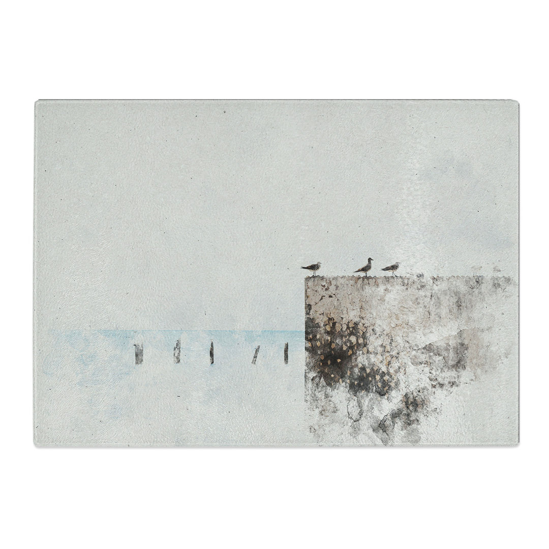 Seagulls by the Sea Watercolour Chopping Board