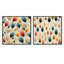 Wabbaseka - Ensemble de 2 collages carrés botaniques abstraits-101862067-101862068