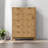 Tall Dresser, Wood Chest of Drawers, 5 Drawer Waveform Fluted Panel Dresser, Modern Dressers for Storage Drawers Clothes, for Living Room, Kids Bedroom, Nursery Hallway Closet -770127689