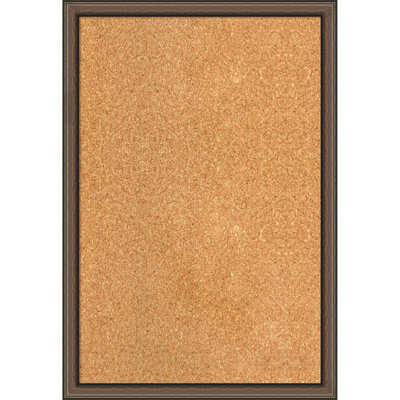 Tableau d'affichage en liège naturel Cordelia avec cadre bronze