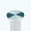 Table basse ronde en verre trempé avec base en métal argenté-429324386