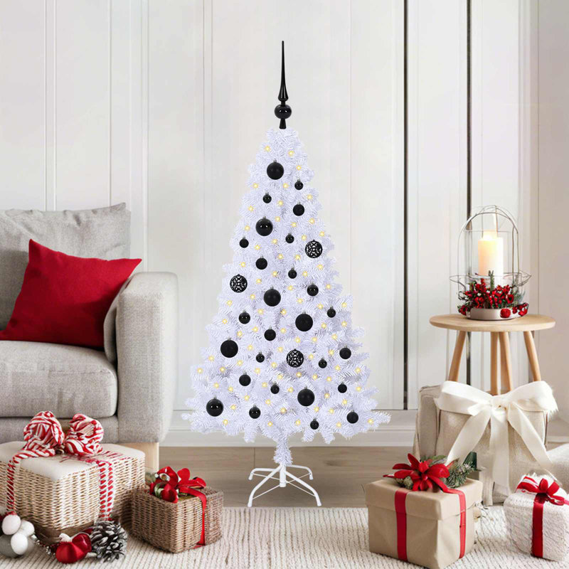 Lighted Artificial Christmas Tree, 120cm H, Black