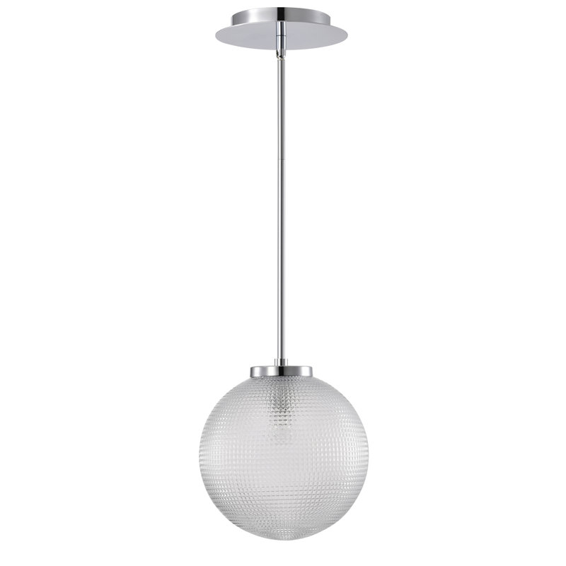 Luminaire suspendu sphérique en verre Sokix, Chrome