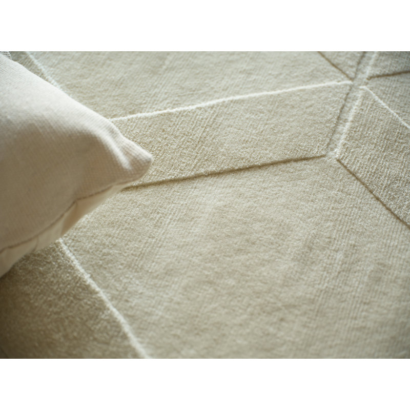 Brunello Modern Handmade Silky Nylon Light Beige Area Rug, Rectangle 4' x 6'