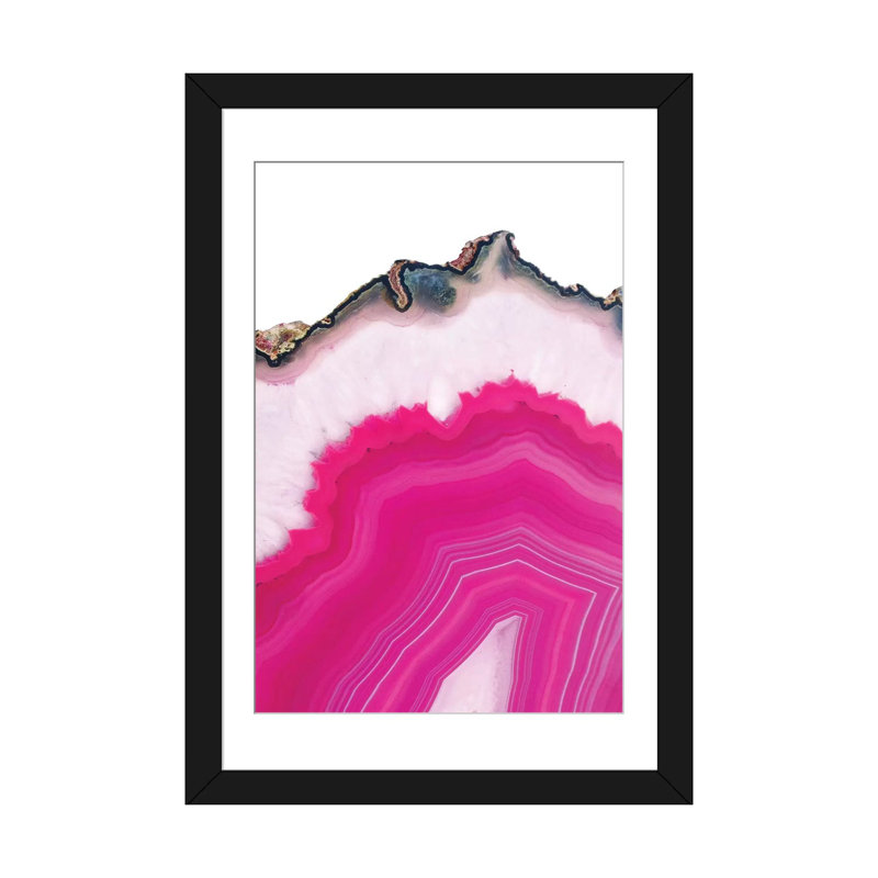« rose agate slice », impression sur toile, Papier d'art encadré noir, Blanc, H 32 po x l 24 po x P 1 po