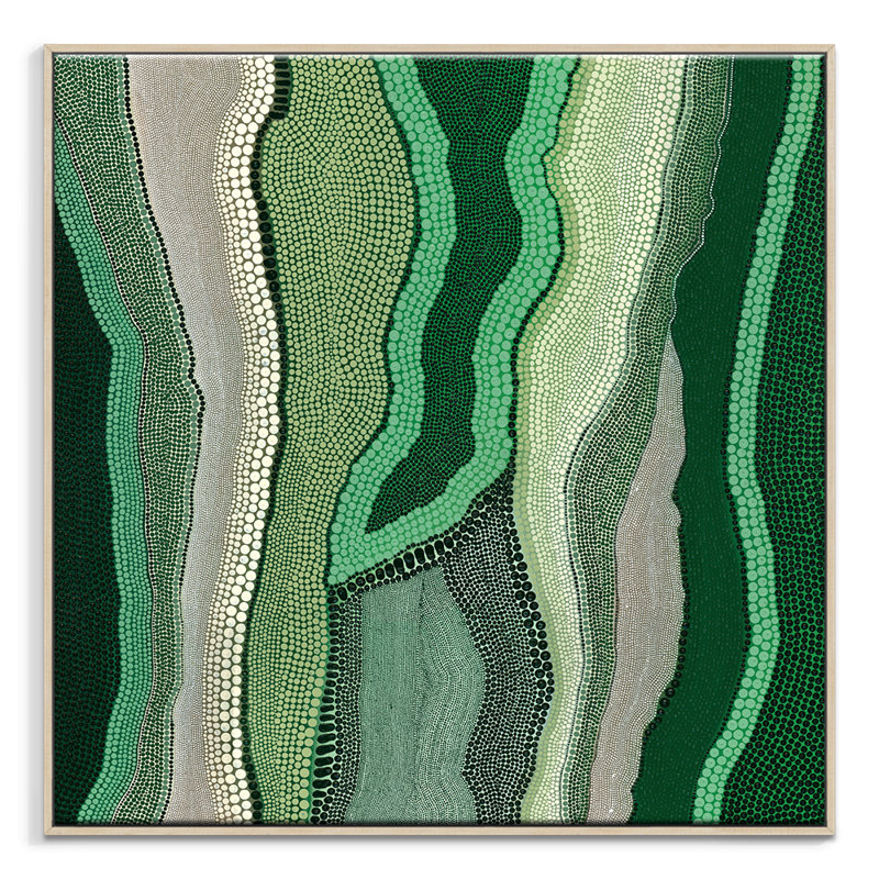 Yurrurru - Scrub by Kamilya Lowana White - Print, Tan Floater Framed, 108.5cm H x 108.5cm W x 8cm D