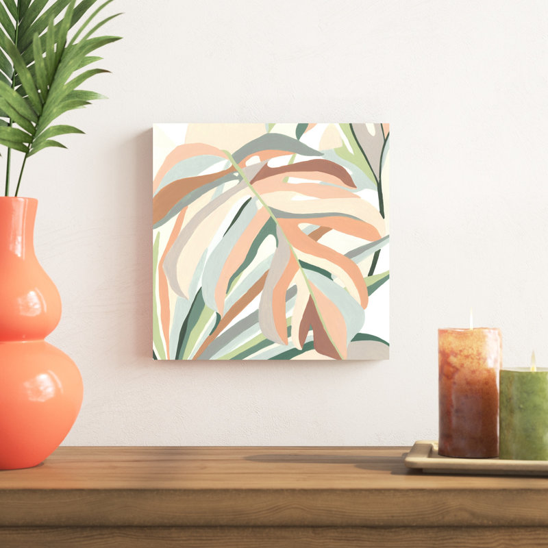 «Soft Tropicals II», peinture sur toile tendue, H 12 po x l 12 po