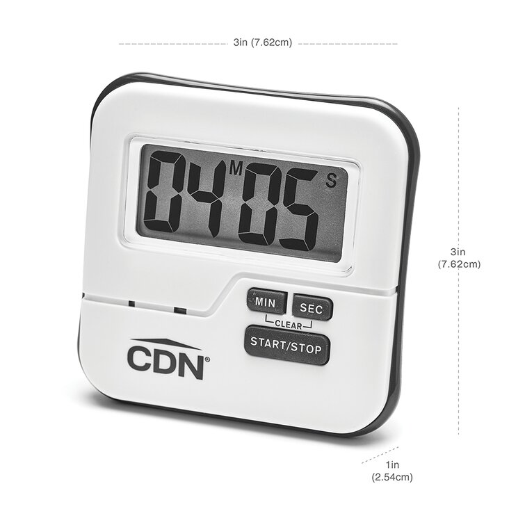 Polder Twist Digital Kitchen Timer with Extra Large Display and 100 Minute Countdown, Black