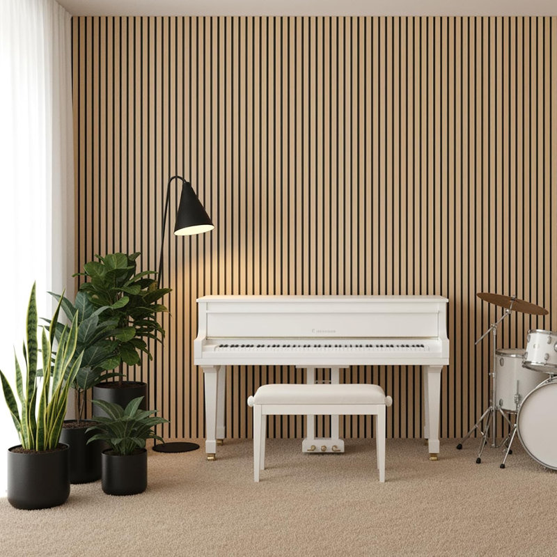 Dy-AP001 Engineered wood veneer MDF sound-absorbing panel 600*1200*21mm 4pcs - Oak color 2240s
