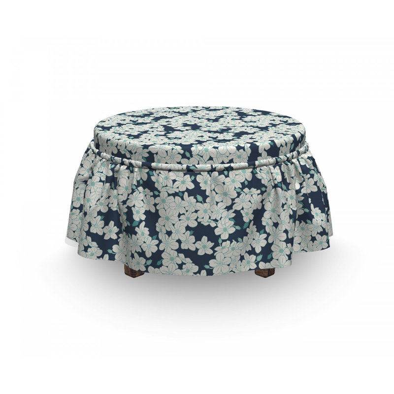 Housse pour repose-pieds motif floral dessiné