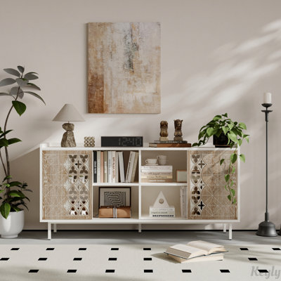 Buffet Mid-Century avec porte coulissante