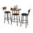 Rustic Patio Bar Sets With Storage, Metal & Mdf, For Small Spaces