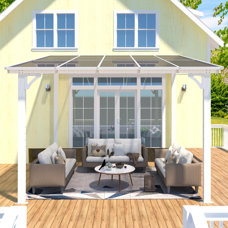 Mandalc Pergola with Canopy, 304.8cm x 243.84cm, White