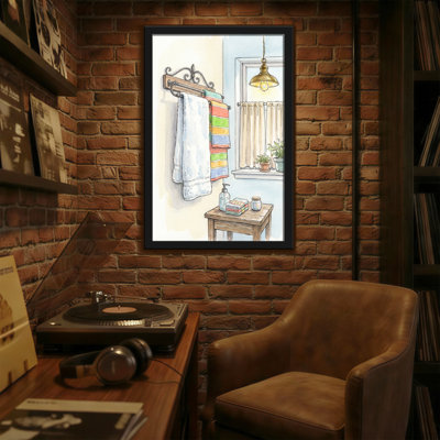 Bath & Laundry Towel Rack Window Light Plant Table