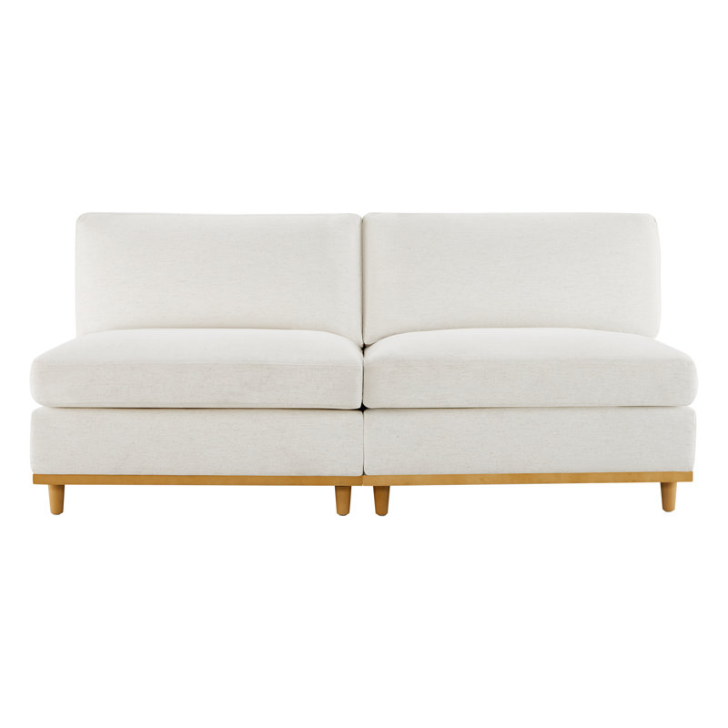 Laima 70''W Oversized Armless Sofa, Cream