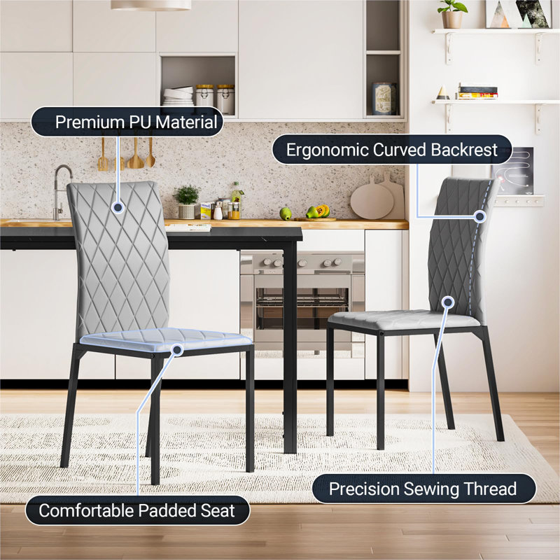 4 - Person Dining Set, Grey, Grey
