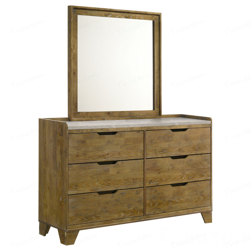 Commode 6 tiroirs avec miroir