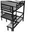 Lit superposé convertible grand sur grand avec base de canapé escamotable à 3 sections, cadre de lit mezzanine noir moderne avec rails de sécurité pour chambre d'adolescent