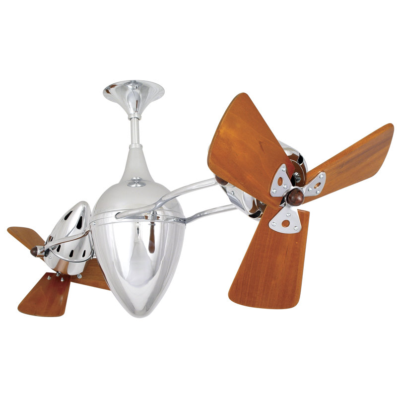Ventilateur de plafond 3 pales 48 "Ar Ruthiane, Chrome poli
