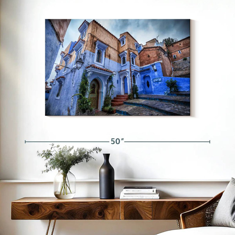 Ravi, ville bleue de Chefchaouen, H 26 po x l 39 po