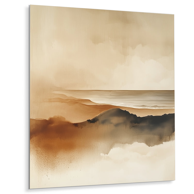 Indria - Abstrait moderne transitionnel en métal, impression sur métal moderne, L 34 po x H 44 po