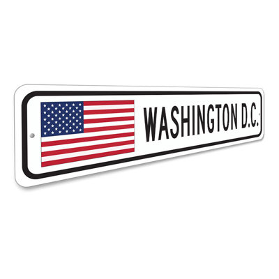 Washington DC US American Flag Aluminum Sign
