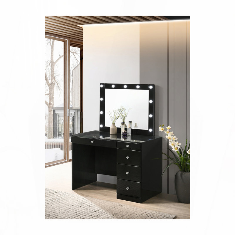 Ensemble de meuble-lavabo 3 pièces noir, Noir