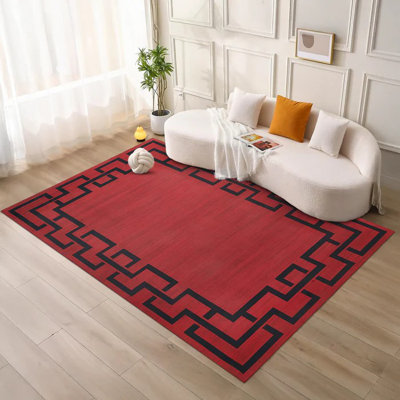 Abstract Machine Printed Area Rug
