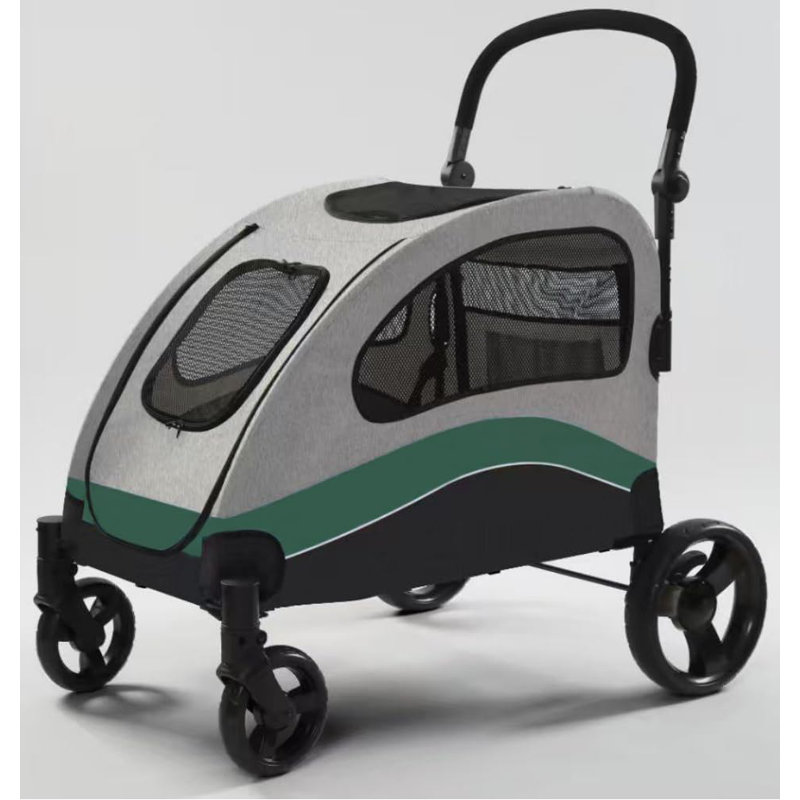 Poussette pour chien robuste et pliable pour grands chiens pesant jusqu'à 160 lb, Vert
