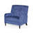 Oversized Textured Fabric Pushback Recliner, Navy Blue and Dark Brown