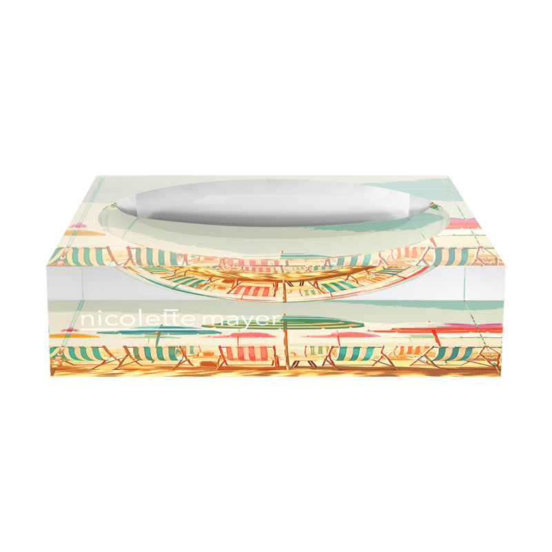 Beach Umbrella Pastels Acrylic Candy Catchall Dish, 6"W x 6"D x 2"H