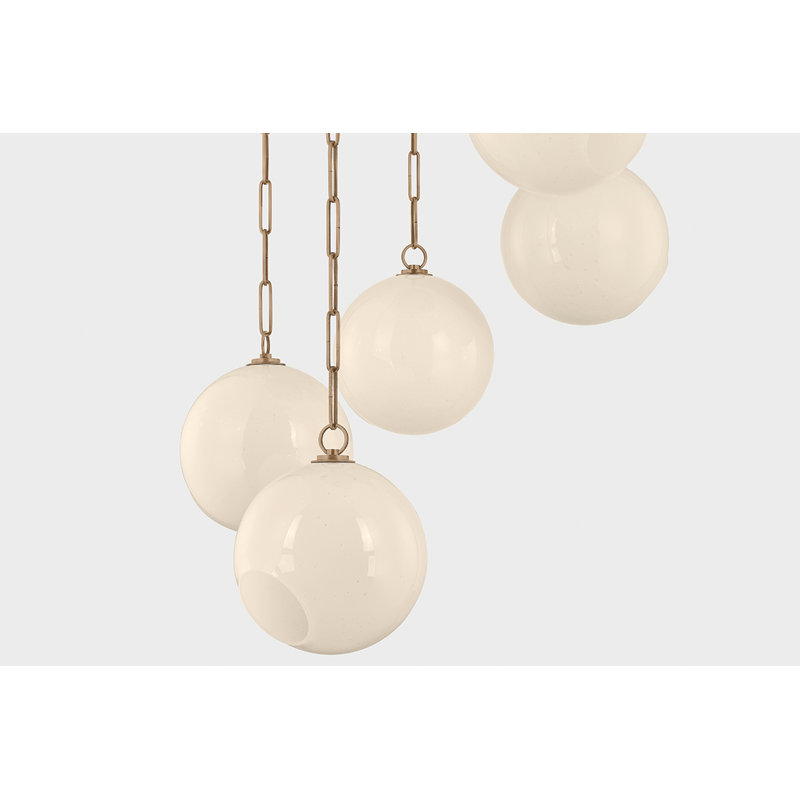 Troy Lighting Bramble Chandelier in Patina Brass, 5 Lights, 14.25" H x 35" W x 35" D