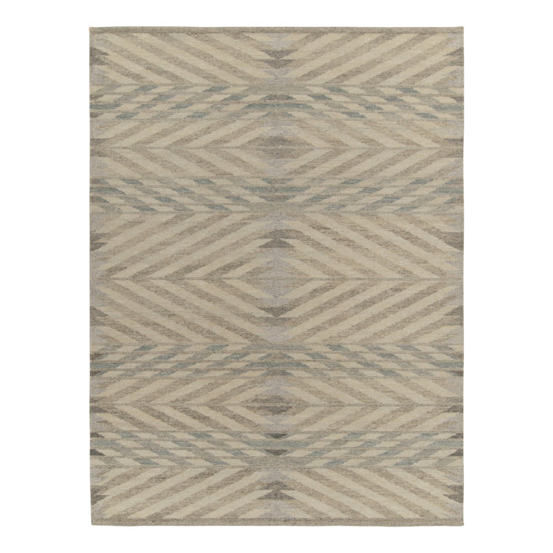 Scandinavian Wool Geometric Area Rug, Rectangle 10' x 14'