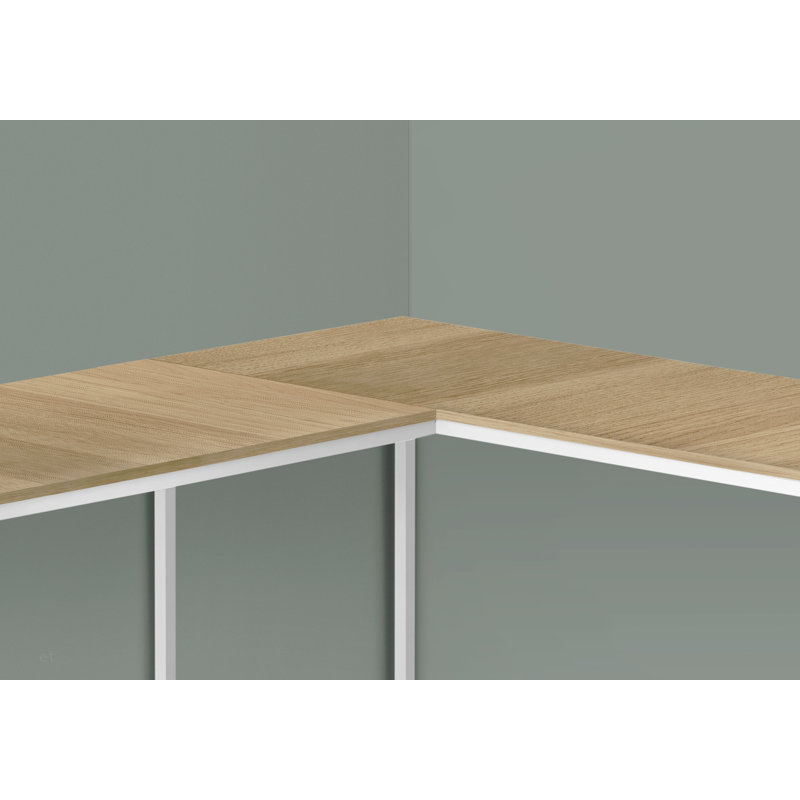 Bureau d'ordinateur, bureau personnel, coin, L 58 po, forme en L, travail, ordinateur portable en métal stratifié, contemporain, moderne