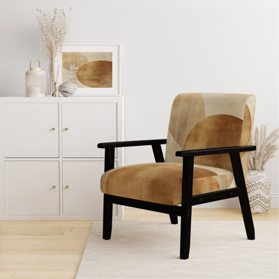 Chaise d'appoint abstraite Mid-Century abstraite avec accoudoirs Sun Arc I