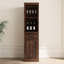 Buffet brun en noyer - Rangement et vitrine avec tablette de classe