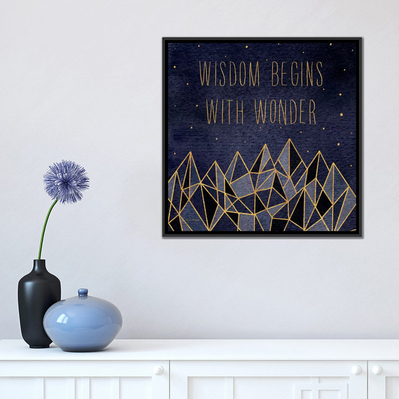 "écrits dans les étoiles i" , impression sur toile tendue, H 18 po x l 18 po x P 1,5 po, Toile encadrée noire, Pas de tapis