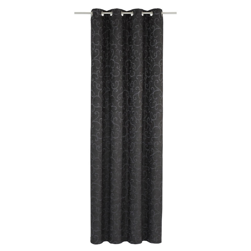Siglerville Eyelet Curtain Single Panel, opaque, 132 W x 132 D cm, Grey