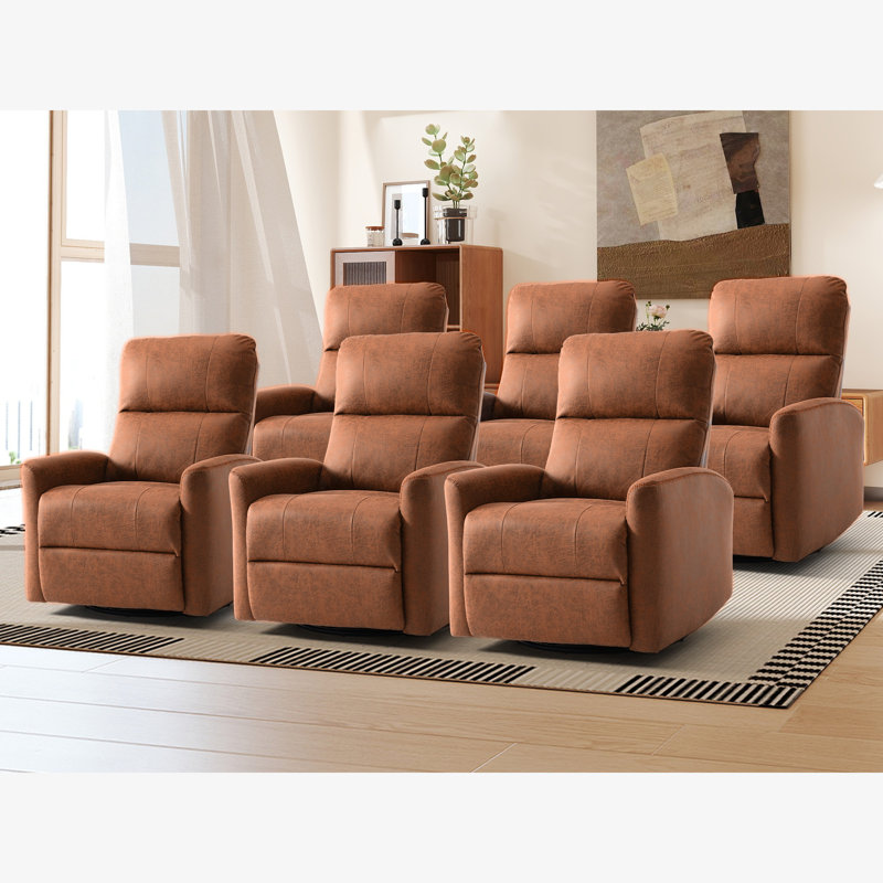 30.7" Wide Classic Refined Glider And Swivel Manual Reclining Home Theatre Seating