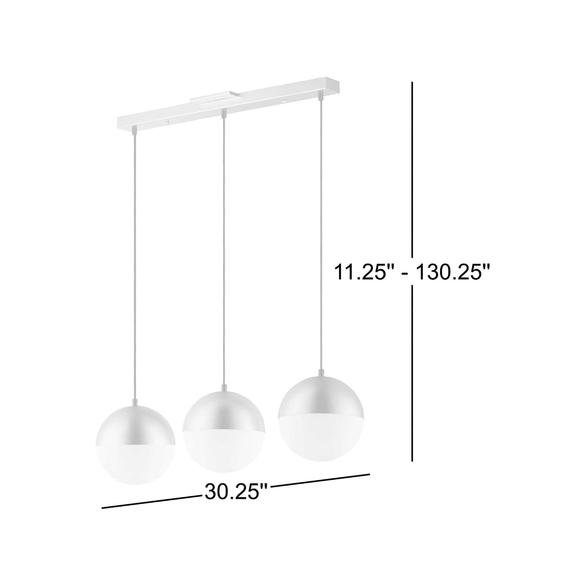 Hastings 3 Light Glass Dimmable Pendant, Metallic Gold