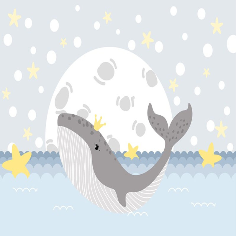 Baleine d'un rêve au clair de lune,  L 9,83 po x l 236 po