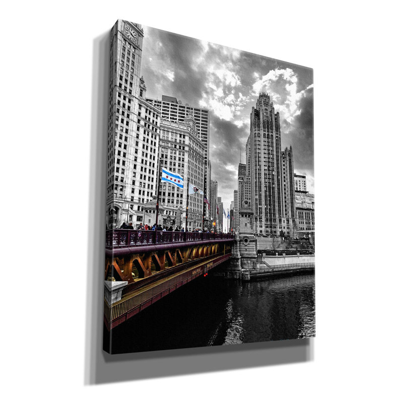  «Michigan Bridge» par Dante Plata, art mural sur toile, 26 po x 34 po, H 34 po x l 26 po