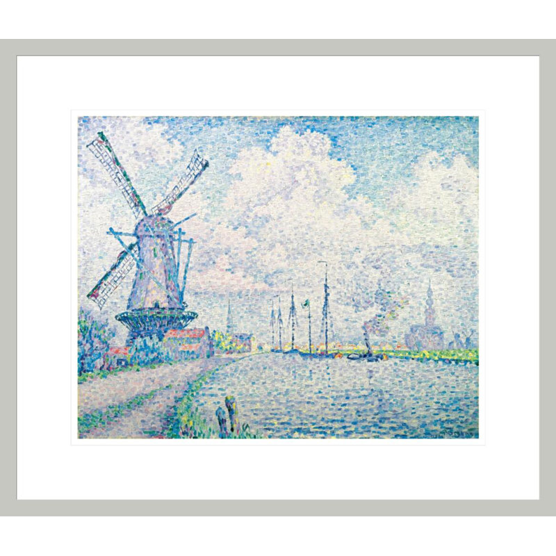 «Canal of Overschie» par Paul Signac - Reproduction giclée encadrée, H 17,75 po x l 20,68 po