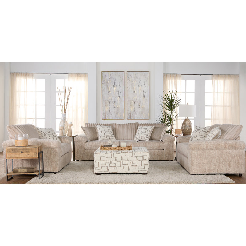 Fauteuil rembourré 56 po avec coussin décoratif, Polyester parchemin galactique