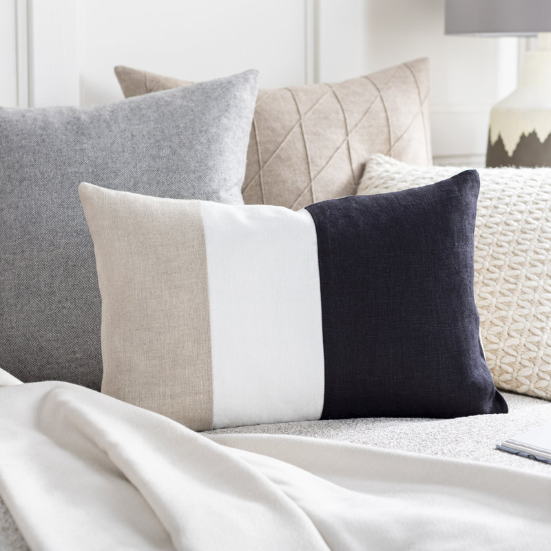 Coussin lombaire rectangulaire 100% lin Hegg, Housse de coussin seulement - sans coussin