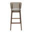 De 2 chaises modernes de style Mid-Century - Assise et dossier en tissu beige sur bois d'hévéa avec des pieds fuselés élégants et une construction robuste