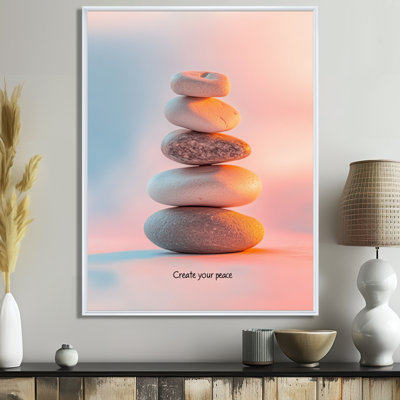 Calming Quote Wall Art, Peaceful Typography Canvas, Create You Peace
