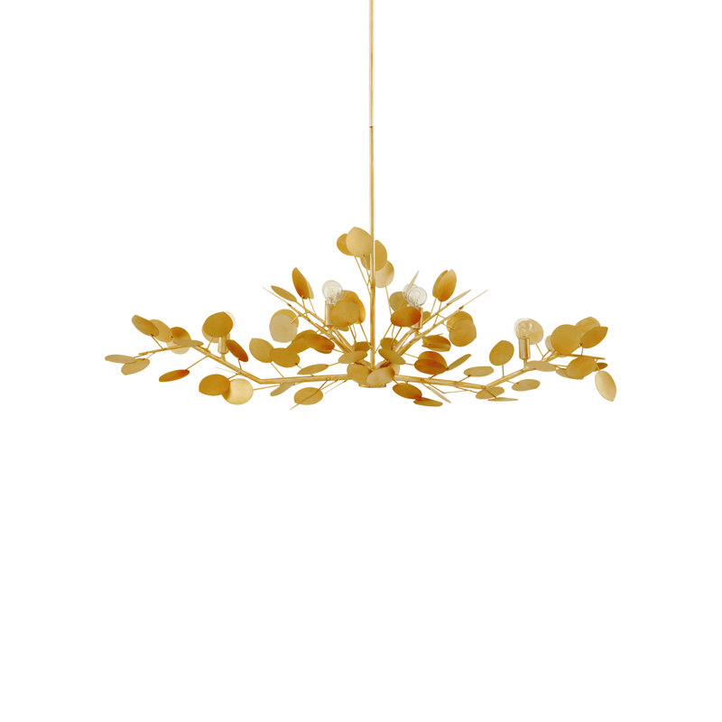 Lunaria 6 - Light Chandelier, Contemporary Gold Leaf