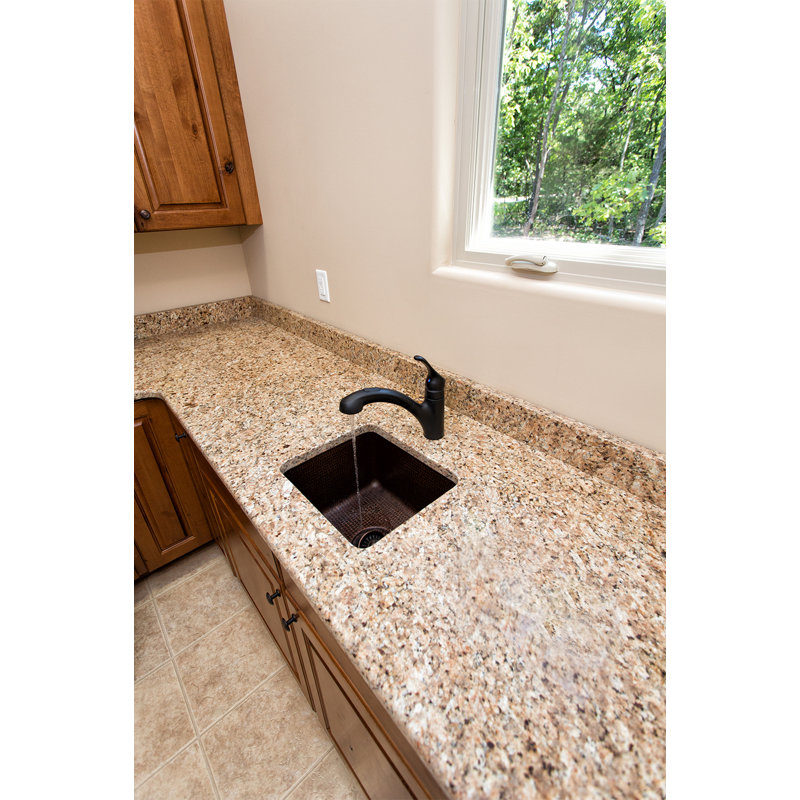 16" Gourmet Rectangular Hammered Copper Bar/Prep Sink